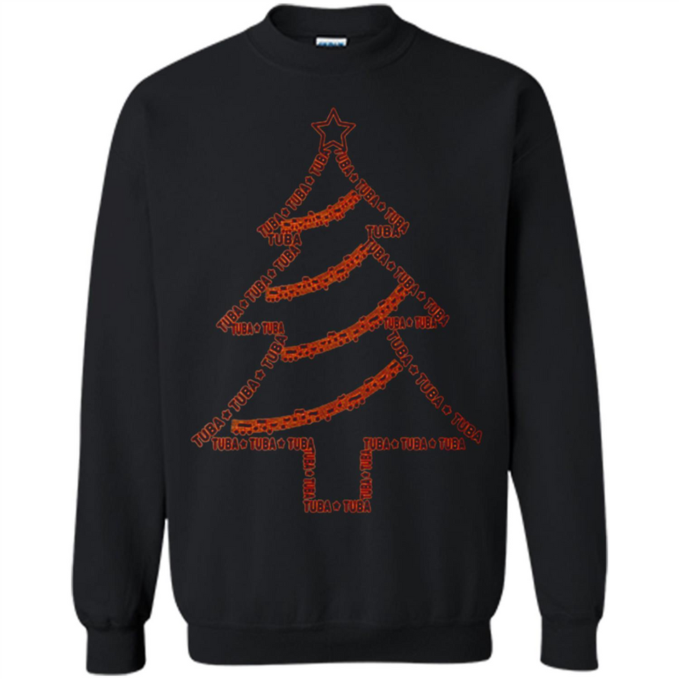 Tuba Text Christmas Tree Musical Instrument Holiday Shirt