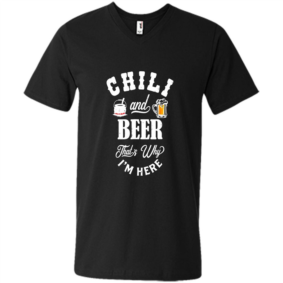 Chili Cookoff Funny T-shirt Chili And Beer - Men's V-Neck
