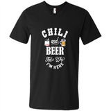 Chili Cookoff Funny T-shirt Chili And Beer - Men's V-Neck