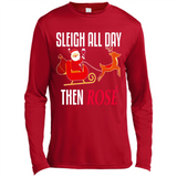 Sleigh All Day Then Rose Christmas Wine Gift - Canvas Long Sleeve T-Shirt