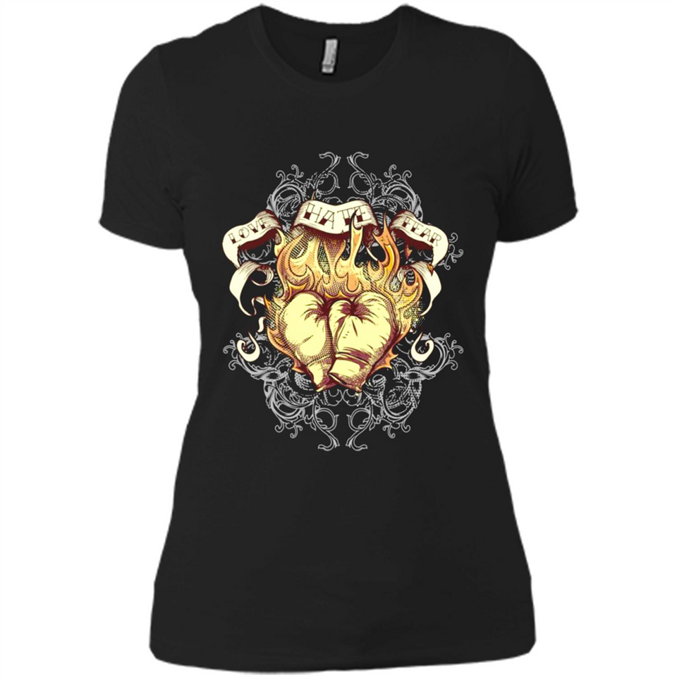 Love Hate Fear Boxing - Martial Art Fighting - Ladies' Boyfriend T-Shirt