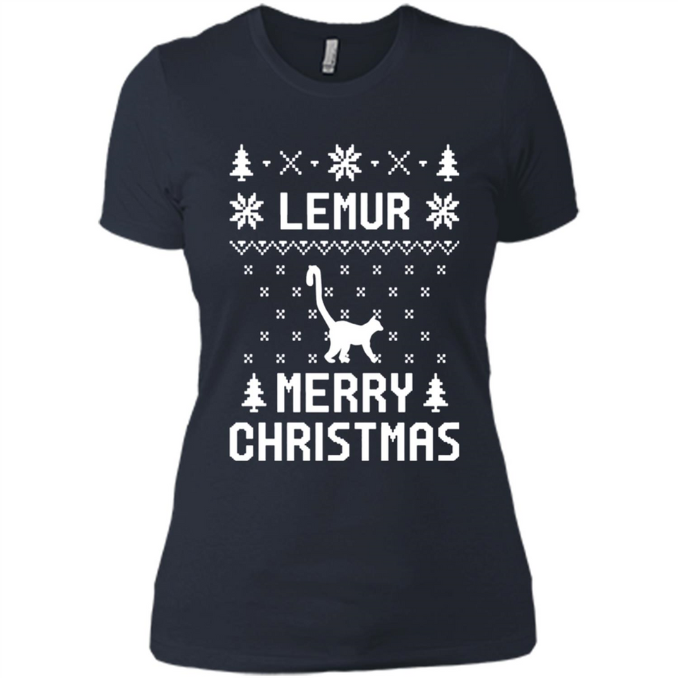 Vintage Tee For Women Men Graphic Shirts Lemur Ugly Christmas Sweater - Ladies' Boyfriend T-Shirt