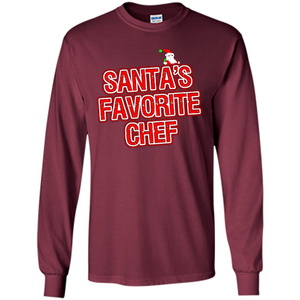 Funny Christmas Clothes - Santas Favorite Chef - Long Sleeve T-Shirt