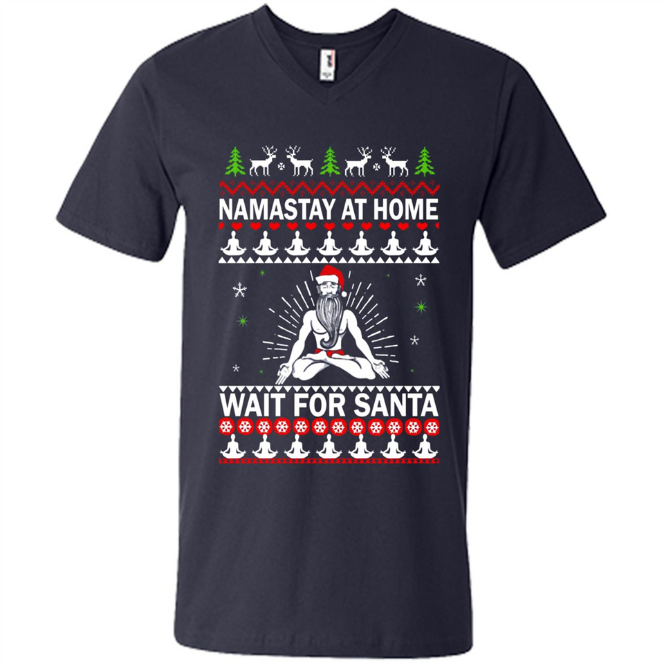 Namastay at home and wait for Santa Christmas - Men's V-Neck