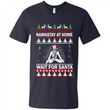 Namastay at home and wait for Santa Christmas - Men's V-Neck