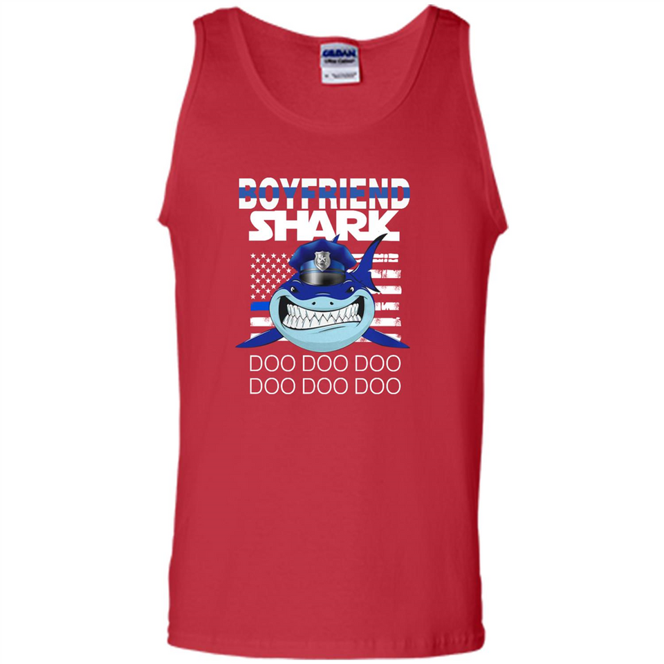 Police boyfriend Shark Blue Line Tee