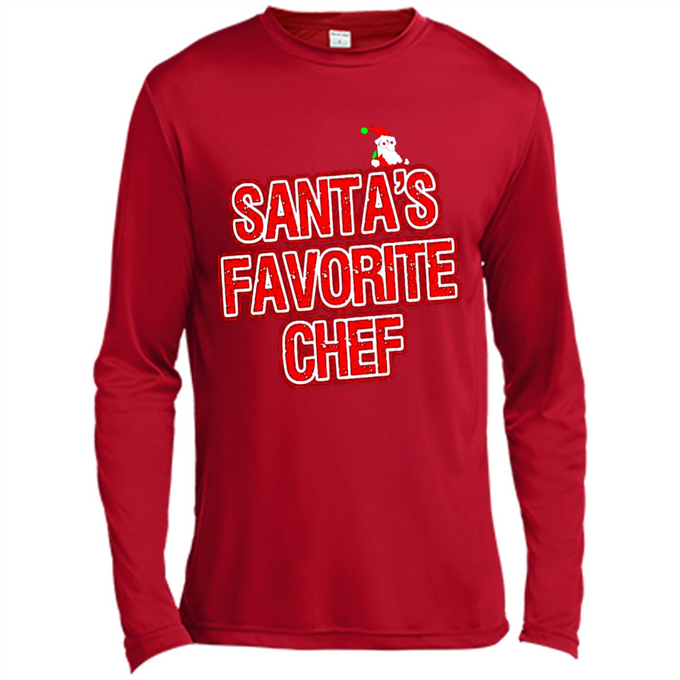 Funny Christmas Clothes - Santas Favorite Chef - Canvas Long Sleeve T-Shirt
