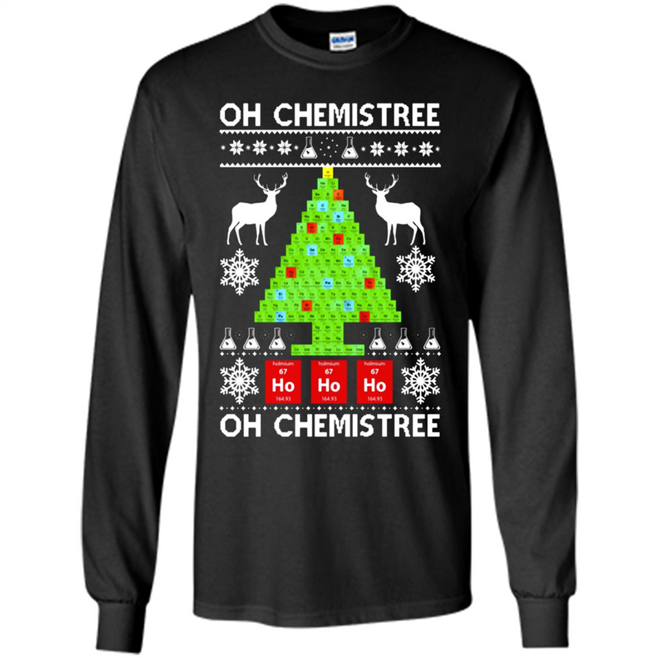 Oh Chemistree, Oh Chemistree Christmas Ugly Sweater - Long Sleeve T-Shirt