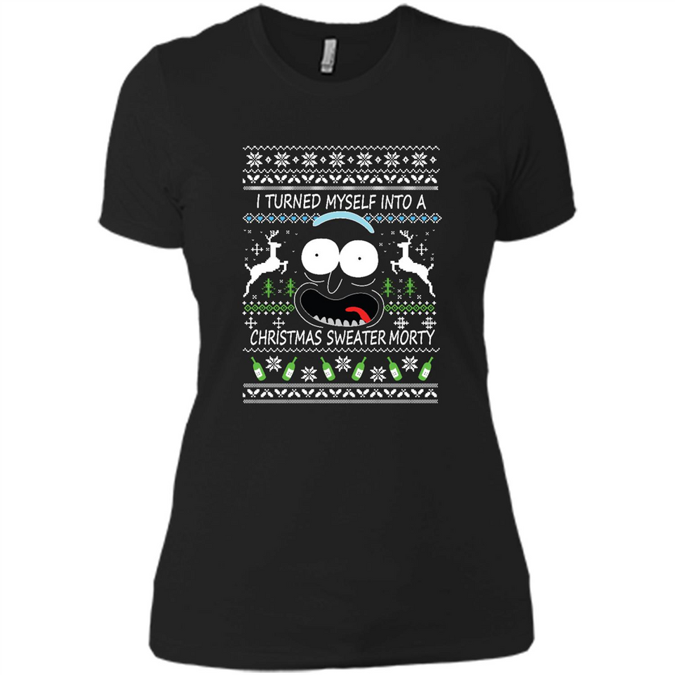 RICK AND MORTY-I TURNED MYSELF INTO A CHRISTMAS SWEATER MORTY UGLY XMAS SWEATER