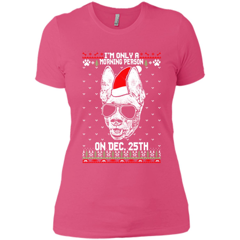 Morning Person Pharaoh Hound Funny Xmas - Ladies' Boyfriend T-Shirt
