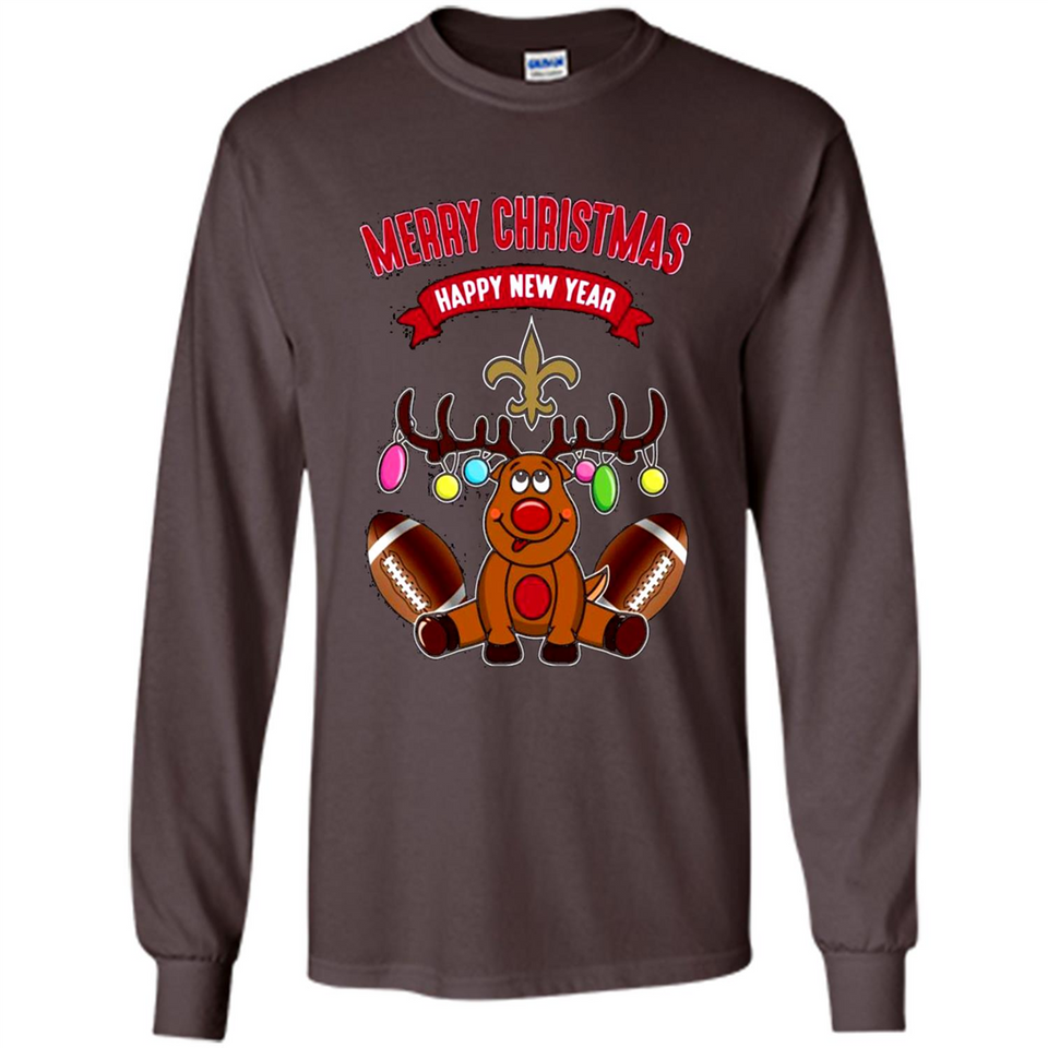 New Orleans Saints NFL Reindeer Funny Merry Christmas And Happy New Year