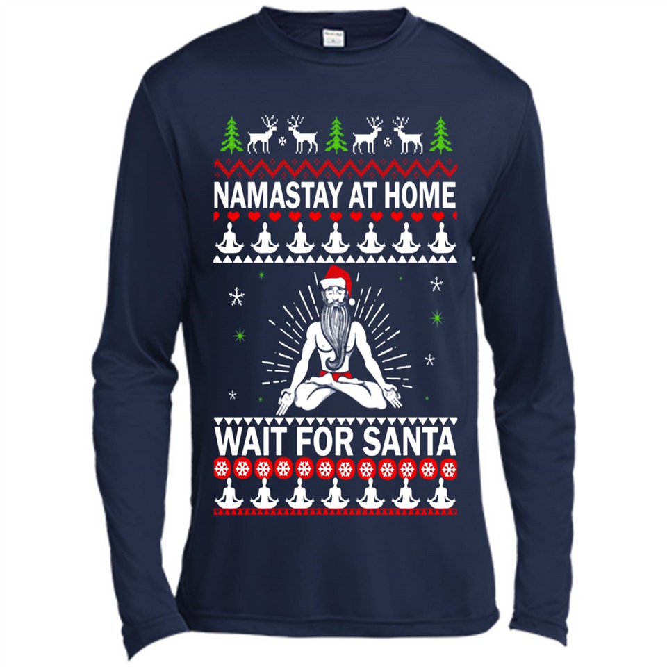 Namastay at home and wait for Santa Christmas - Canvas Long Sleeve T-Shirt