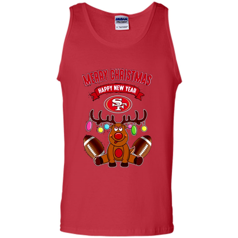 San Francisco 49ers NFL Reindeer Funny Merry Christmas And Happy New Year