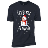 Let's Get Plowed Funny Christmas Snowman - Premium Short Sleeve T-Shirt