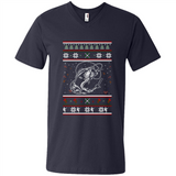 Christmas Ugly Sweater Fishing Ugly Christmas Sweater - Men's V-Neck