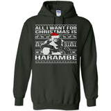 All I Want For Christmas Is Harambe Christmas - Hoodie