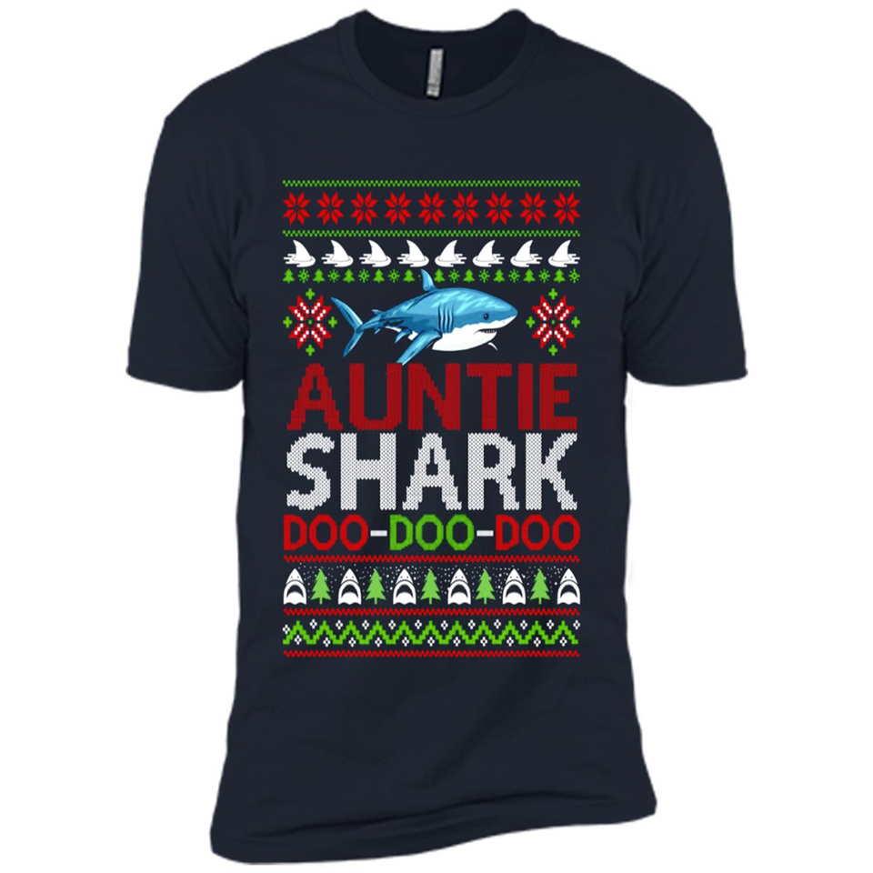 Auntie shark Doo Doo Doo Christmas - Premium Short Sleeve T-Shirt