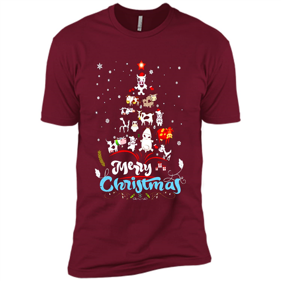 Christmas Ugly Sweater Animal Tree Pine Merry Christmas - Premium Short Sleeve T-Shirt