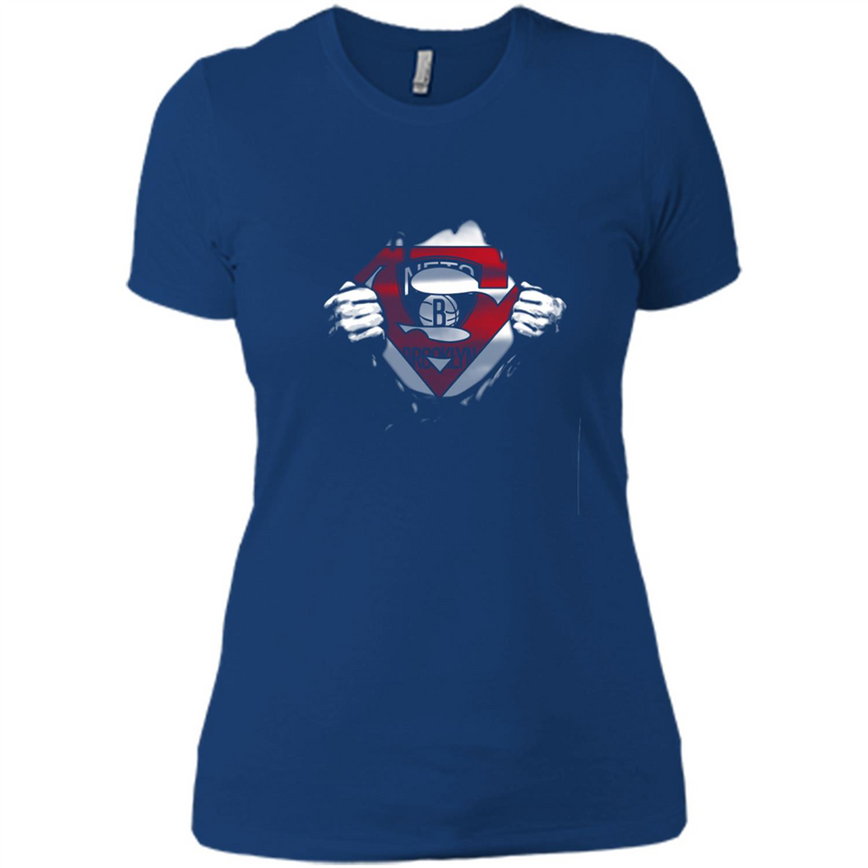 Brooklyn Nets And Superman Fans - Ladies' Boyfriend T-Shirt