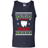 Molar bear fighting against enamel cruelty Christmas - Tank Top