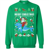 Ugly Christmas Santa Riding Dolphin - Sweatshirt
