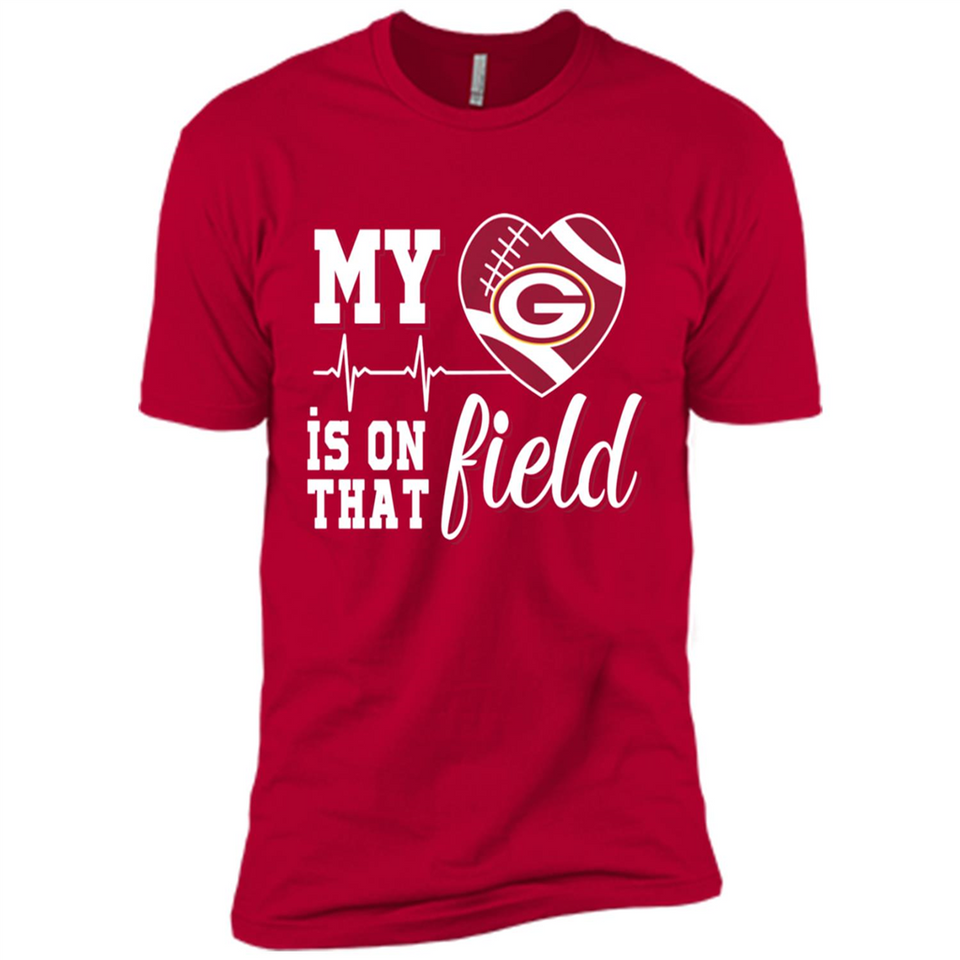 Green Bay Packers Football My Heart is on that Field - Premium Short Sleeve T-Shirt