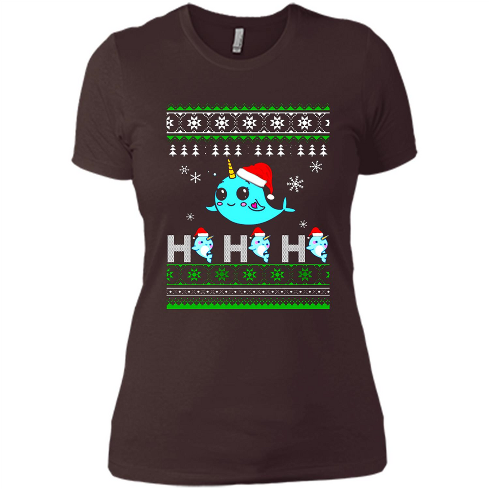 Narwhal christmas sweatshirt hoodie long PINGPONG - Ladies' Boyfriend T-Shirt