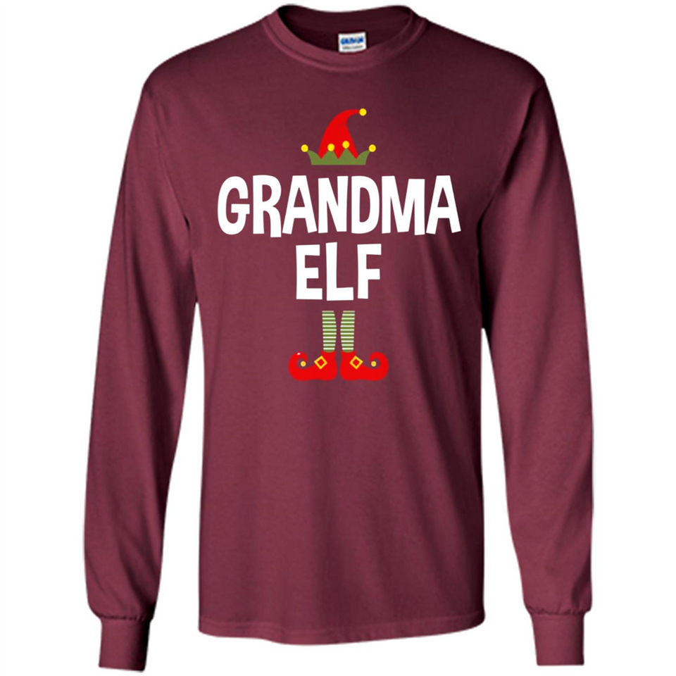 Grandma Elf Shirt -Family Matching Christmas Pajamas - Long Sleeve T-Shirt