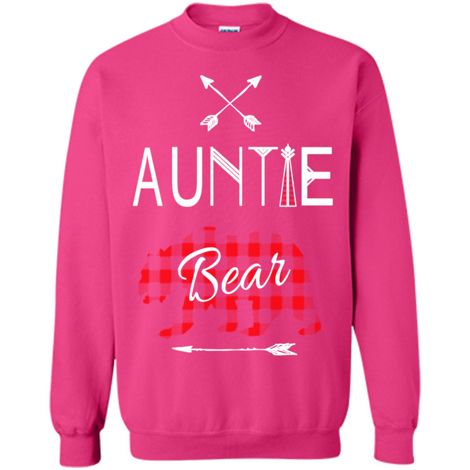 Aunt Shirt Buffalo Plaid Family Camp Bear Tee - Sweatshirt