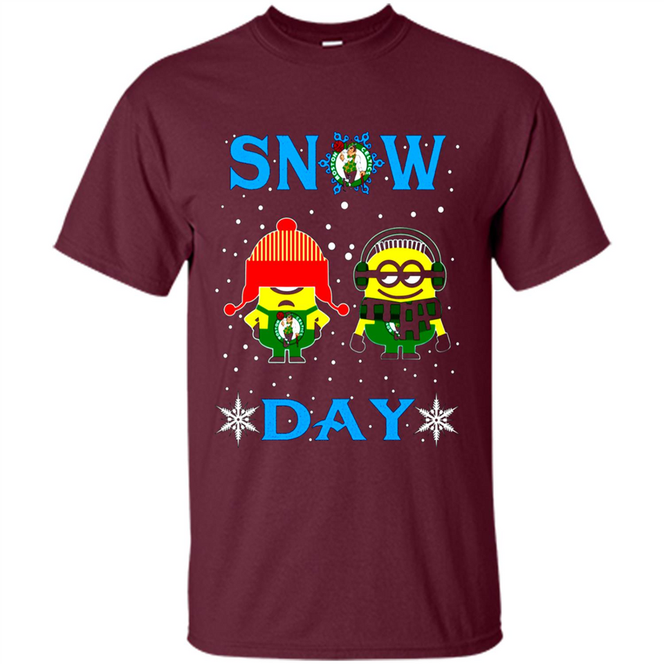 Snow Day Shirt For Boston Celtics Vs Minion Fans pingpong