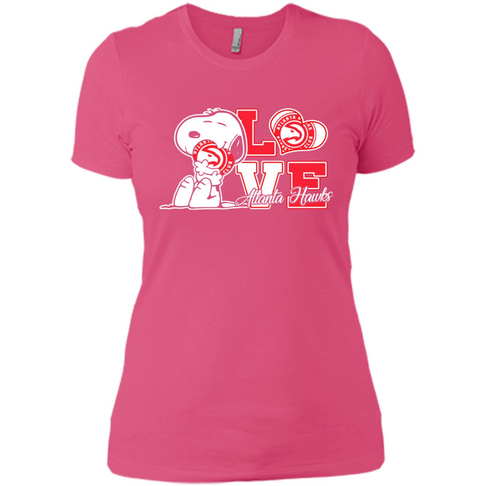 Snoopy loves NBA Atlanta Hawks - Ladies' Boyfriend T-Shirt