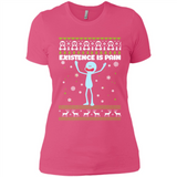 Mr Meeseeks Xistence Is Pain Ugly Christmas - Ladies' Boyfriend T-Shirt