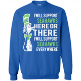Shirt For Dr Seuss Cat And Seattle Seahawks Fans - Sweatshirt
