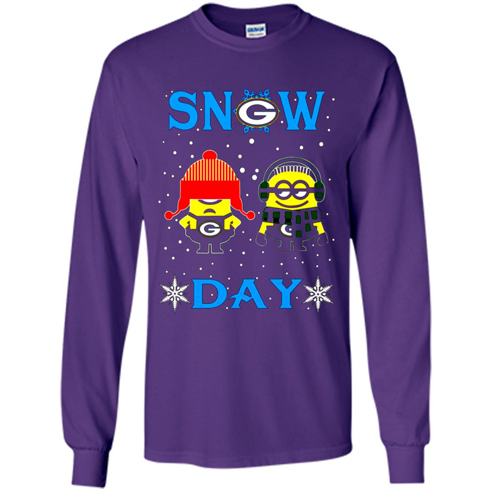 Snow Day Shirt For Green Bay Packers Vs Minion Fans pingpong