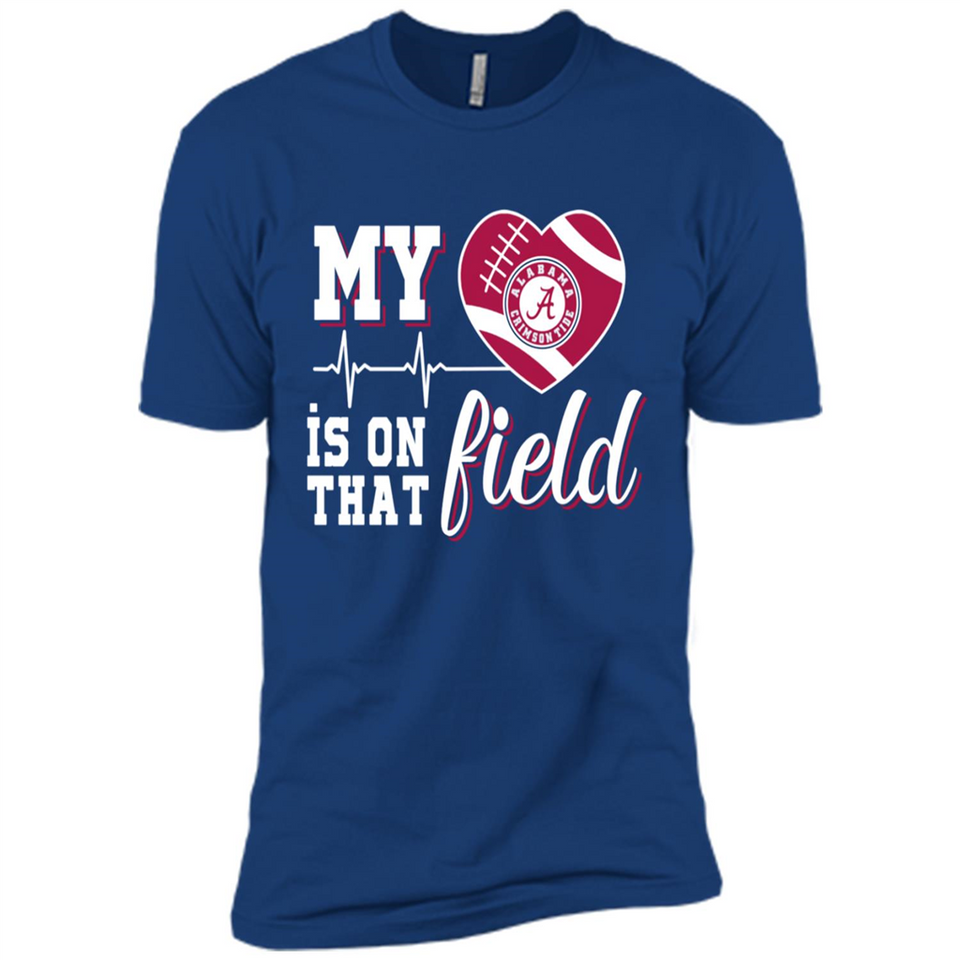 Alabama Crimson Football My Heart is on that Field - Premium Short Sleeve T-Shirt