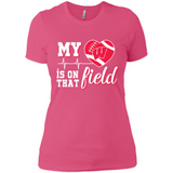 Wisconsin Badgers Football My Heart is on that Field - Ladies' Boyfriend T-Shirt