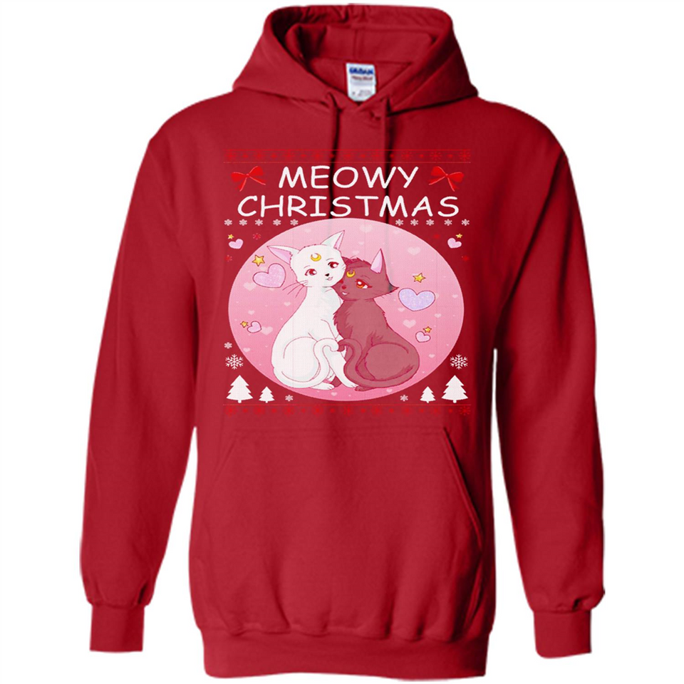 Sailor Moon Yin Yang Cat Love Ugly Christmas Sweater - Hoodie