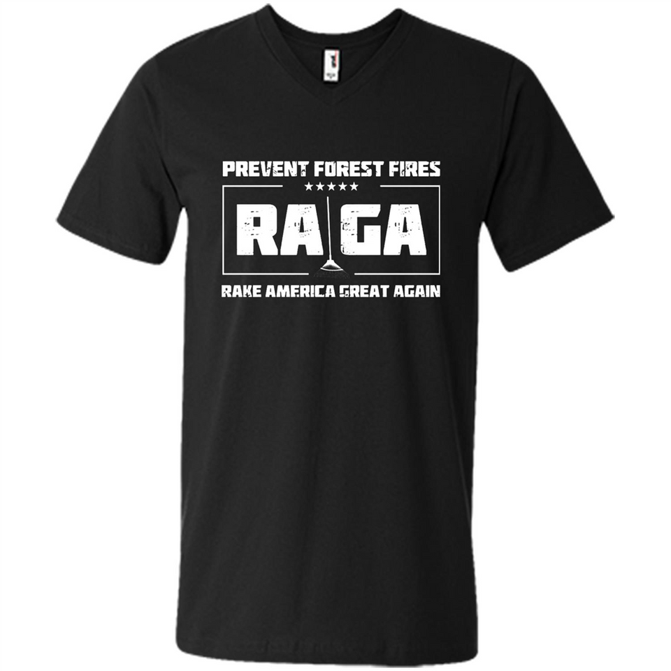 Prevent Forest Fires Rake America Great Again Shirt PINGPONG - Men's V-Neck
