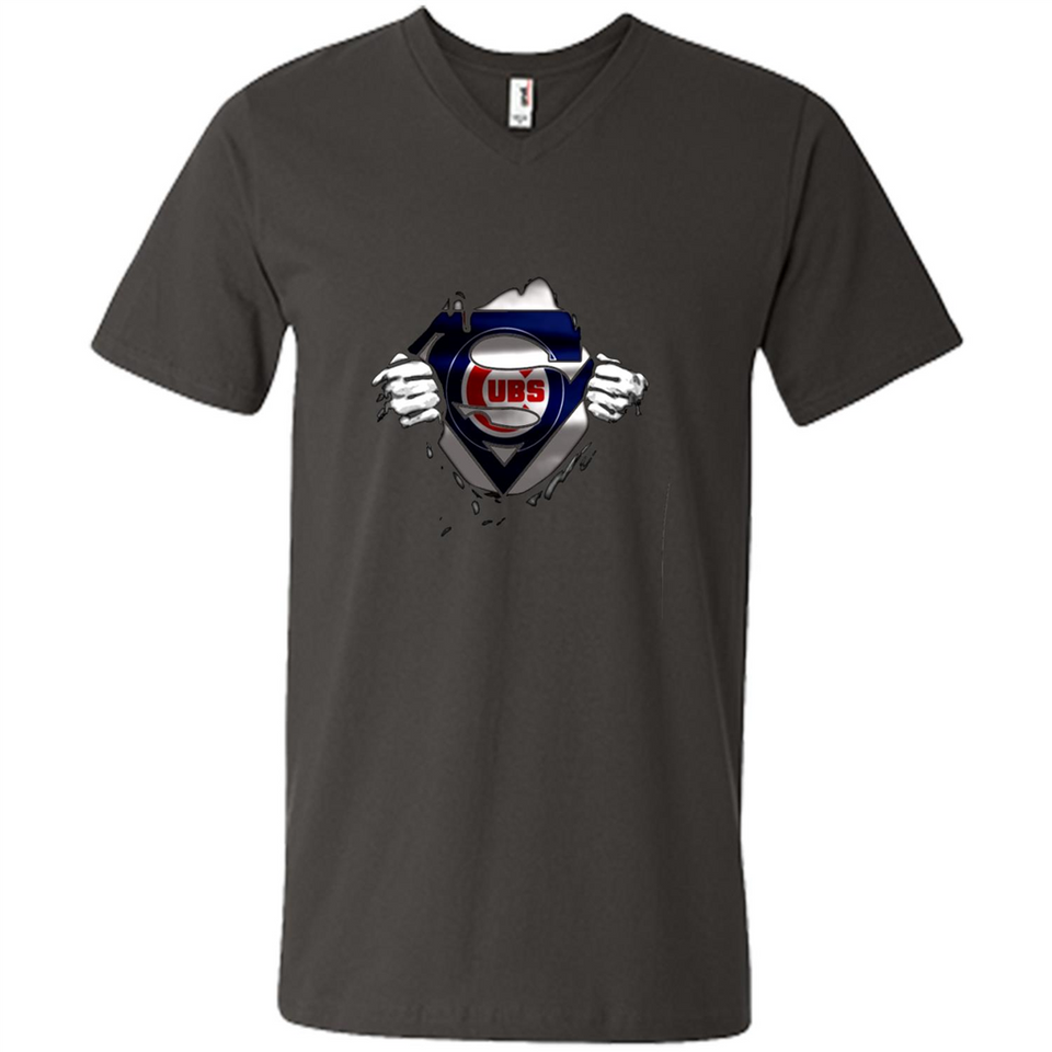Chicago Cubs And Superman Fans - Men's V-Neck