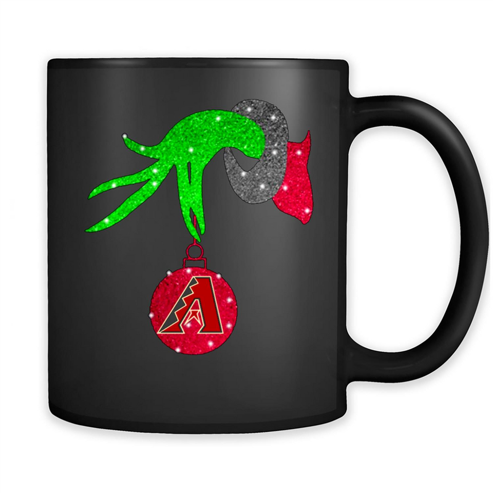 GRINCH HAND HOLDING ARIZONA DIAMONDBACKS GLITTER CHRISTMAS PINGPONG