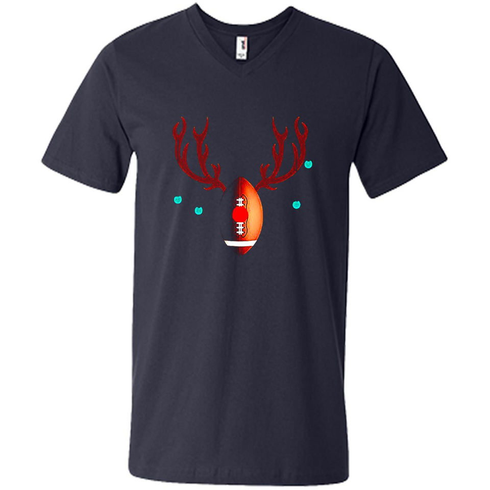 Football Christmas Shirt Reindeer Christmas Football Funny - Men's V-Neck