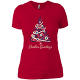 Dallas Cowboys NFL Football Team Logo Christmas Tree T-Shirt - Ladies' Boyfriend T-Shirt