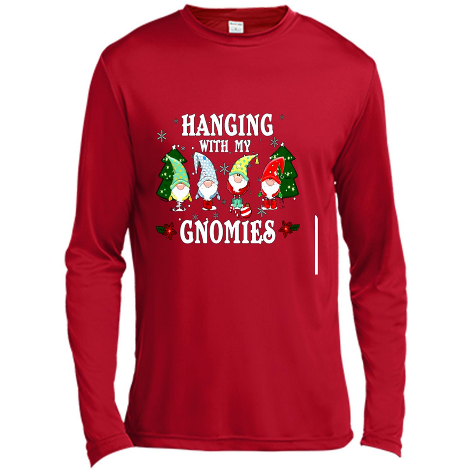 Christmas Garden Gnome Hanging With My Gnomies - Canvas Long Sleeve T-Shirt