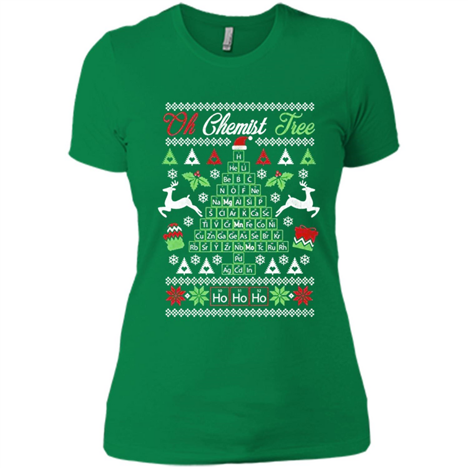 Chemist Tree Shirt Oh Chemistry Tree Ugly Christmas - Ladies' Boyfriend T-Shirt
