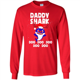 Daddy Shark Costume Reindeer Funny Christmas T-Shirt - Long Sleeve T-Shirt