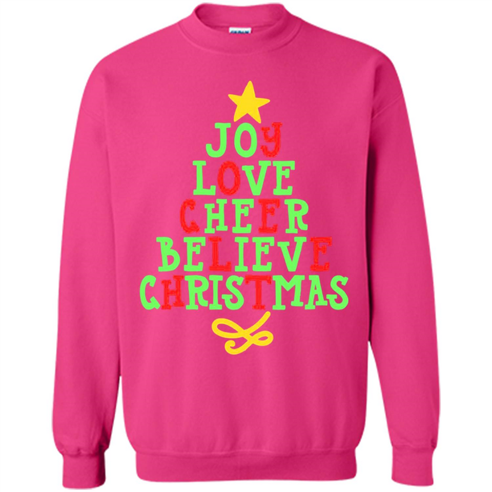 Joy Love Cheer Believe Christmas Tree