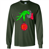 GRINCH HAND HOLDING CALGARY FLAMES GLITTER CHRISTMAS PINGPONG