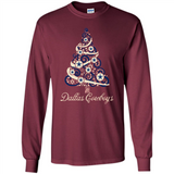 Dallas Cowboys NFL Football Team Logo Christmas Tree T-Shirt - Long Sleeve T-Shirt