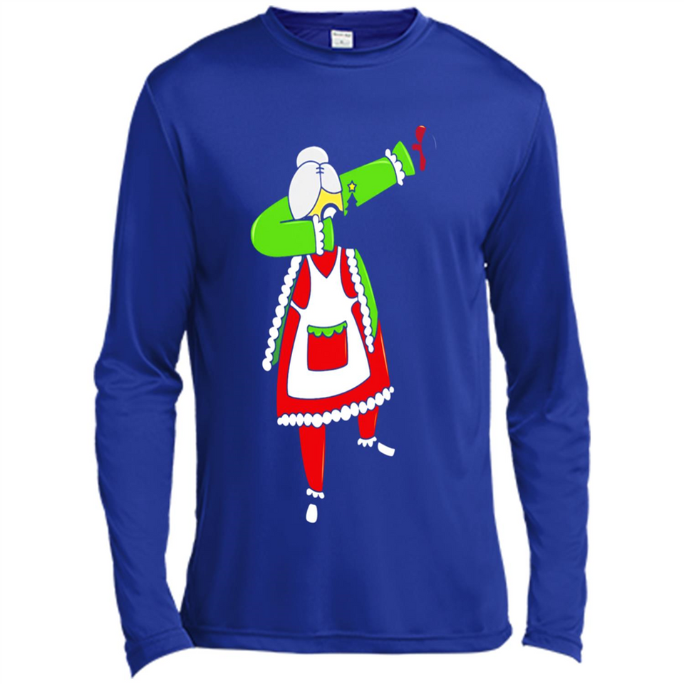 Funny Dabbing Mrs. Santa Claus Christmas Dab - Canvas Long Sleeve T-Shirt