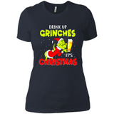 Drink Up Grinches it_s Christmas - Merry Xmas Sweatshirt - Ladies' Boyfriend T-Shirt